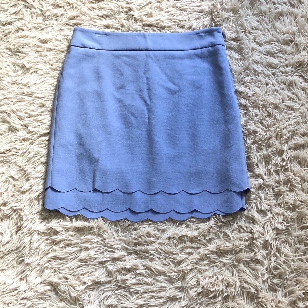 Ann Taylor LOFT Scallop Peri-winkle Scallop Mini Skirt Size 6P